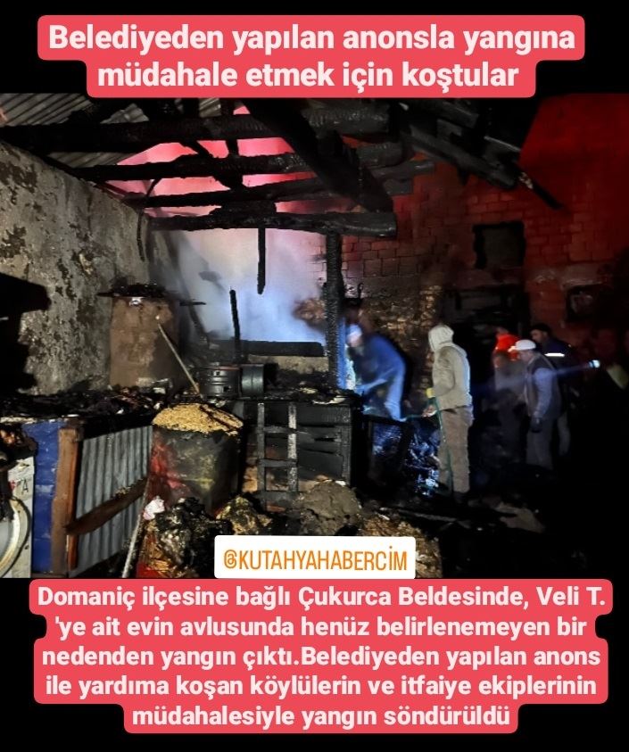 BELEDİYEDEN YAPILAN ANONSLA HERKES YANGINA MÜDAHALEYE KOŞTU