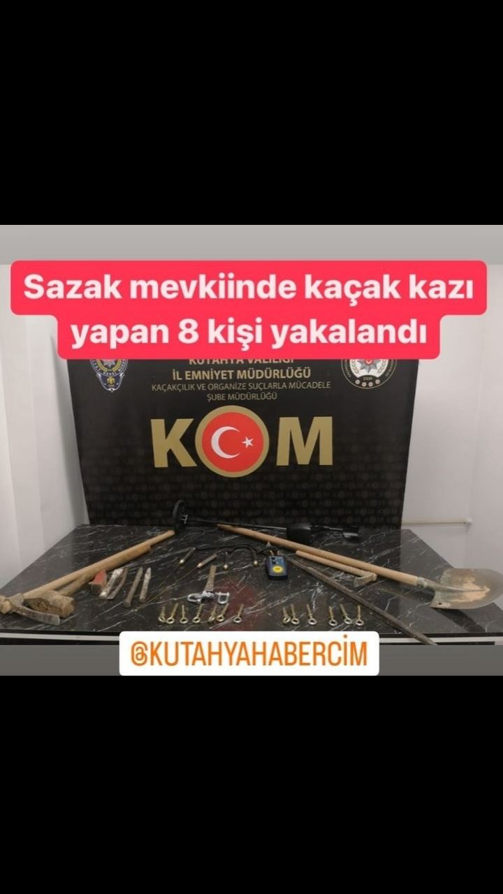 Kaçak kazı yapan 8 kişi yakalandı 