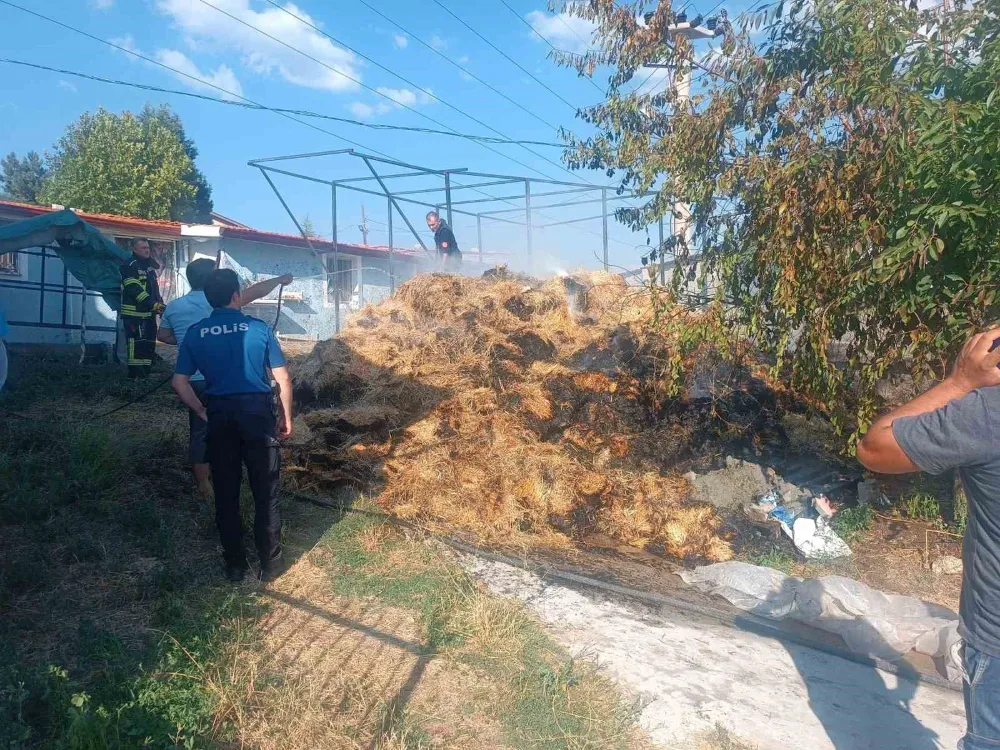 Tavşanlı’da samanlık yangını