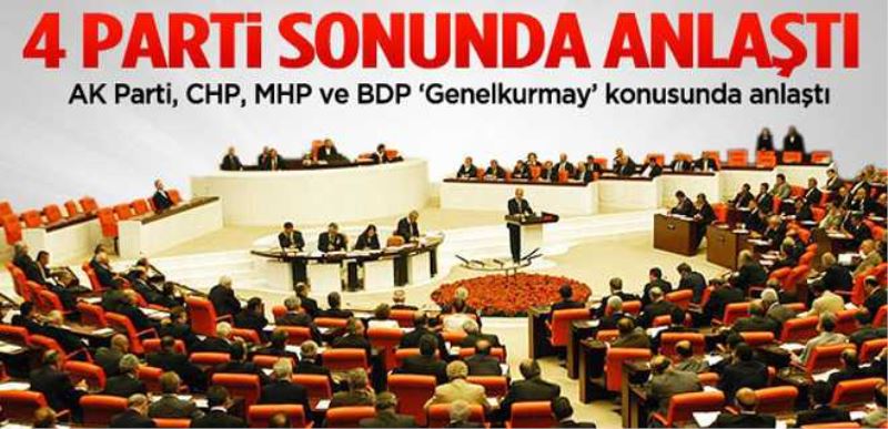 4 parti MGK ve Genelkurmay konusunda uzlaştı